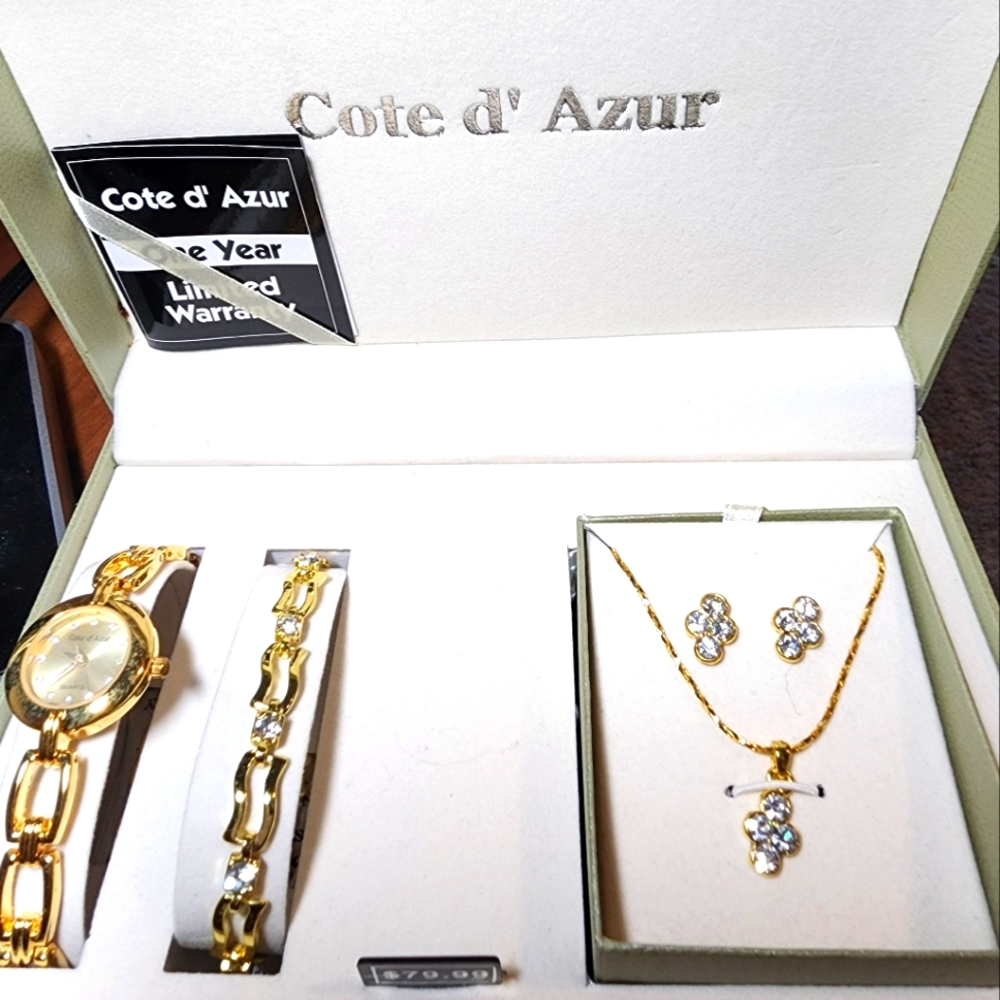 New Watch, Bracelet and Earrings Beautiful Boxed Set